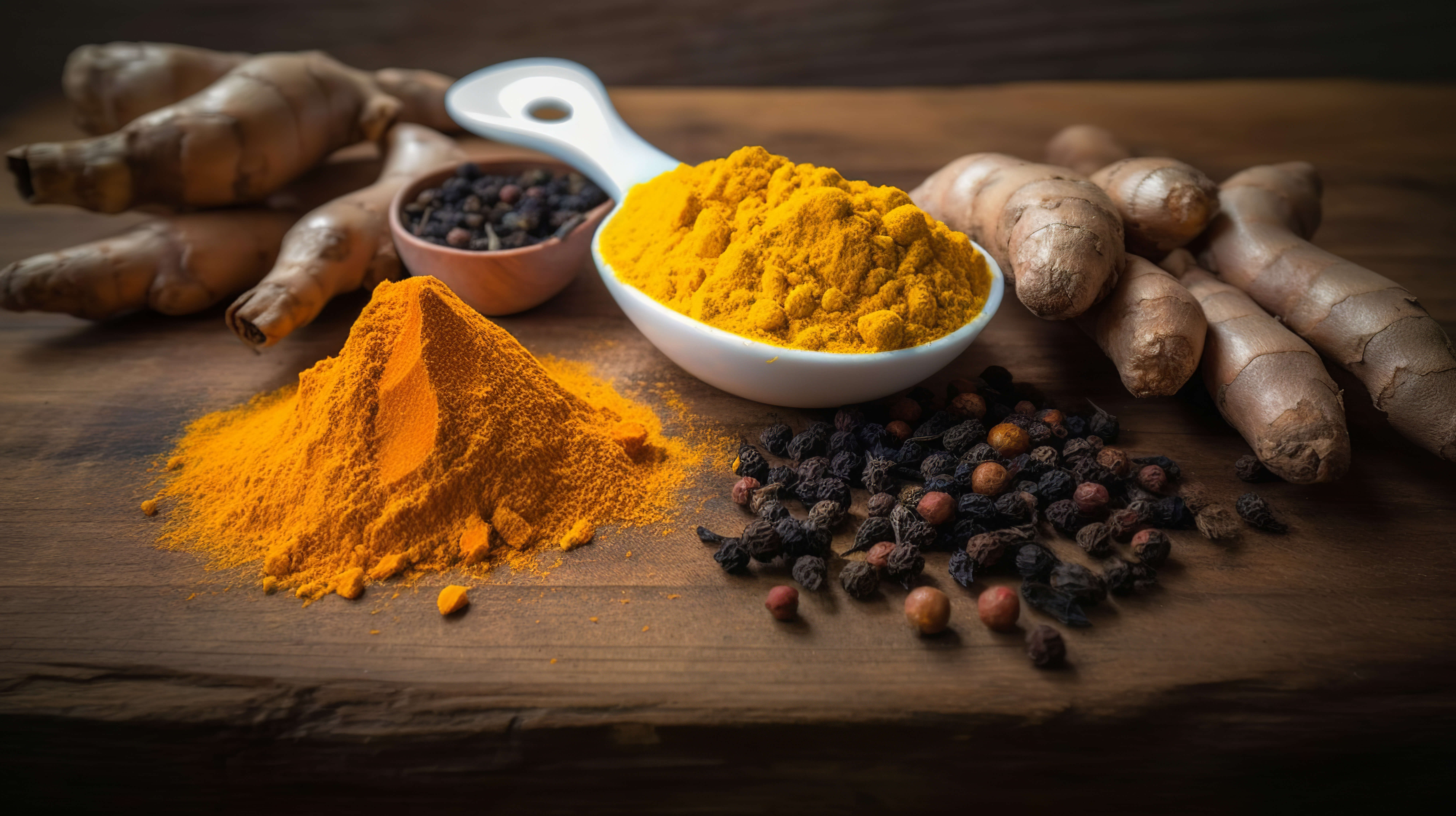 kurkuma, fekete bors 