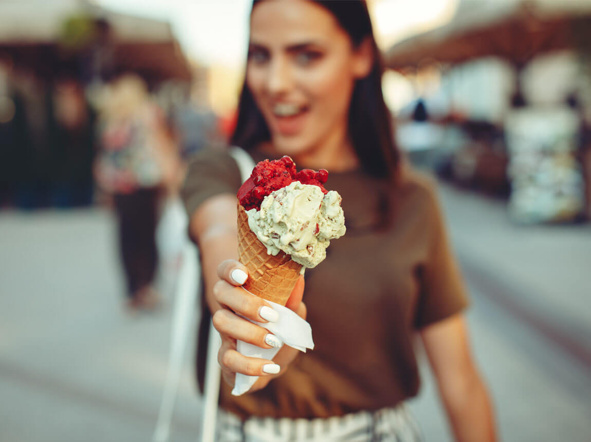 nő - diétás fagylalt 