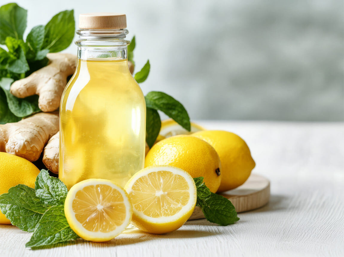 gyömbér, citrom, menta 