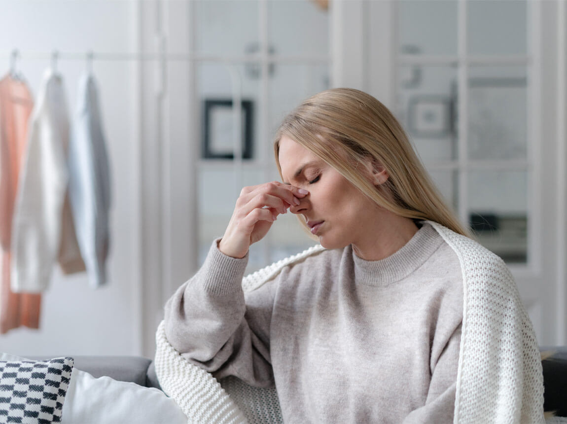 nő - fáradtság megfázás után 