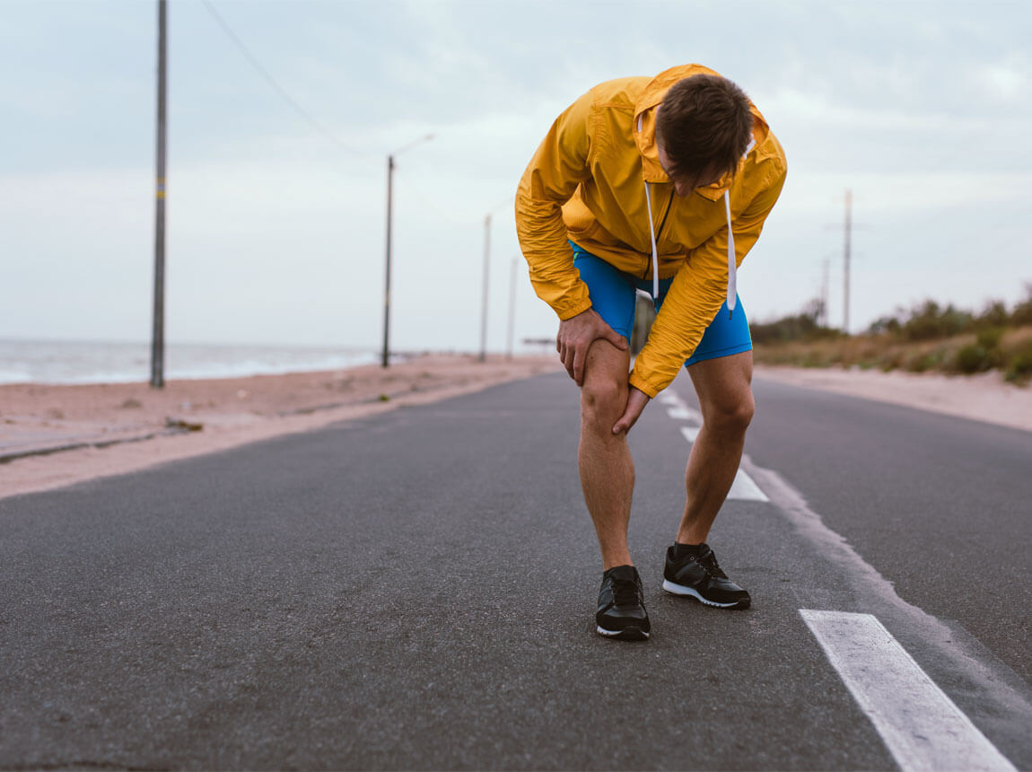 férfi, futó, ízületi fájdalom, porc, porc 