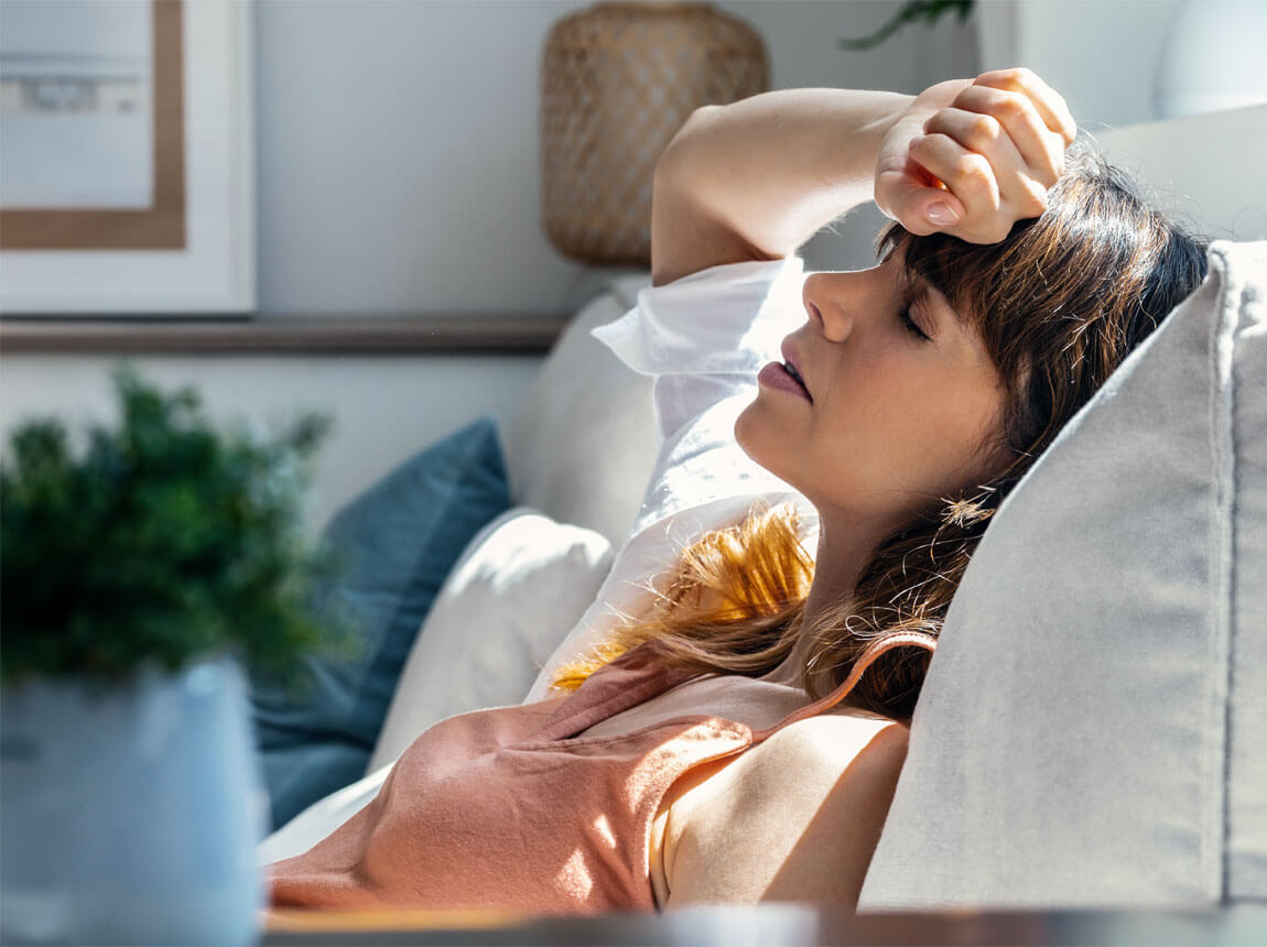 nő edzés közben – menstruáció, fáradtság