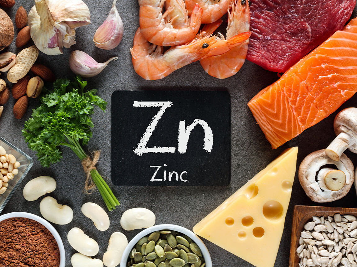 cinkben gazdag &eacute;lelmiszerek