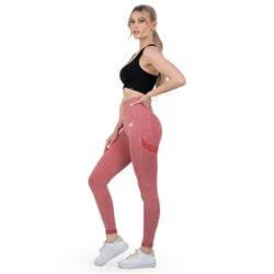Push UP Varrásmentes leggings piros melange