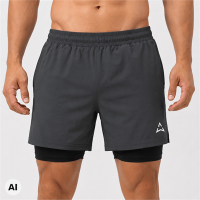 Allwear Runner 2 az 1-ben rövidnadrág GRAPHITE