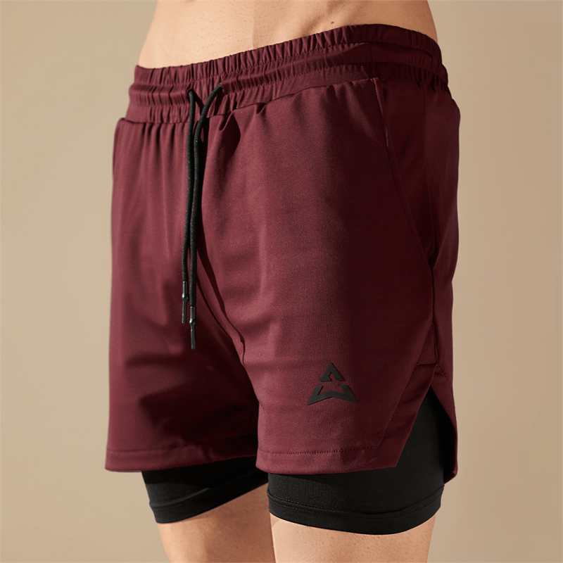 Allwear 2 az 1-ben rövidnadrág DARK BURGUNDY
