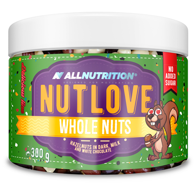 ALLNUTRITION NUTLOVE WHOLENUTS HAZELNUTS IN DARK, MILK AND WHITE CHOCOLATE