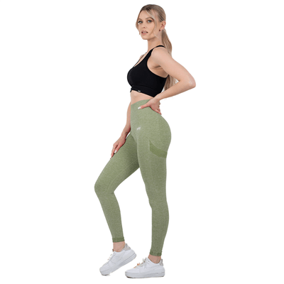 SFD WEAR Seamless Leggings Push UP Green melange