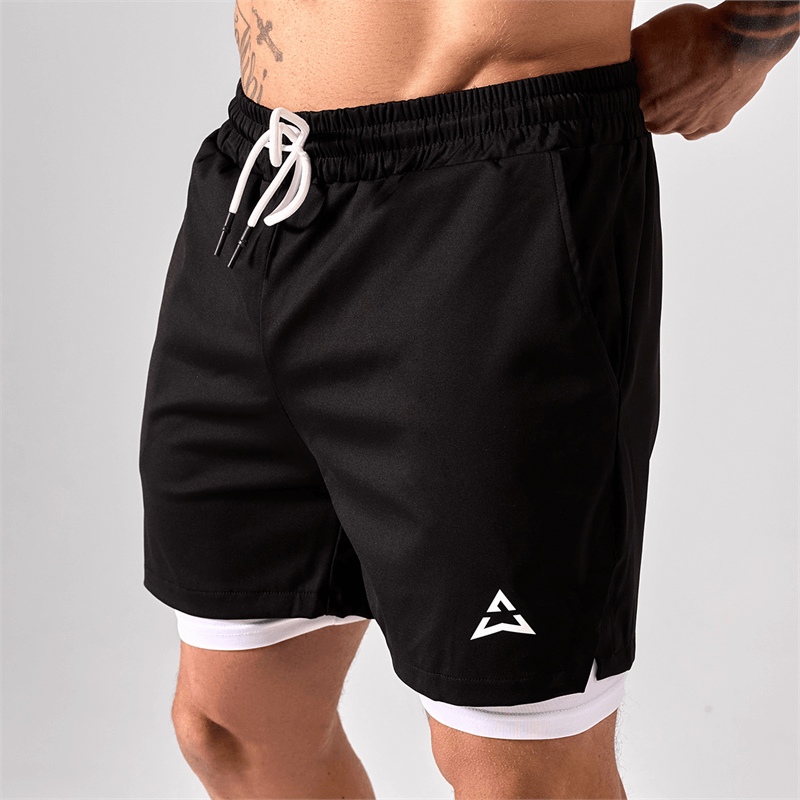 Allwear 2 az 1-ben rövidnadrág BLACK-WHITE