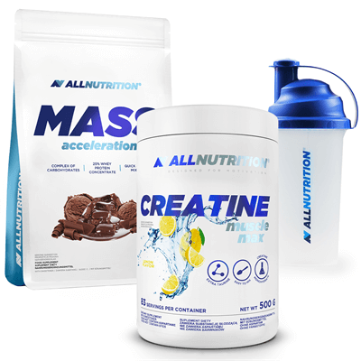 ALLNUTRITION Mass Acceleration 3000g + Creatine Muscle Max 500g + Shaker