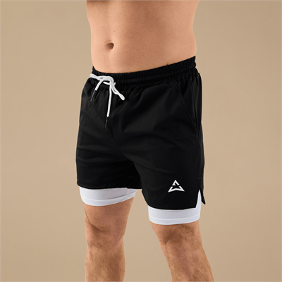 Allwear 2 az 1-ben rövidnadrág BLACK-WHITE