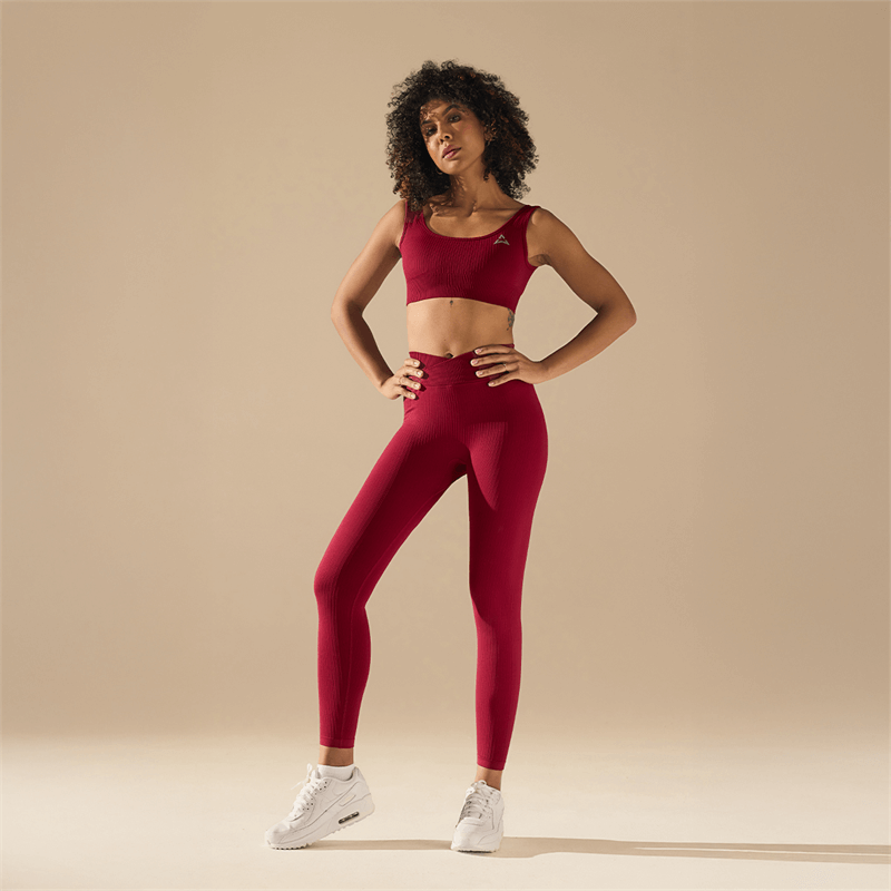 Allwear VARRÁSMENTES LEGGINGS V-WAIST BURGUNDY
